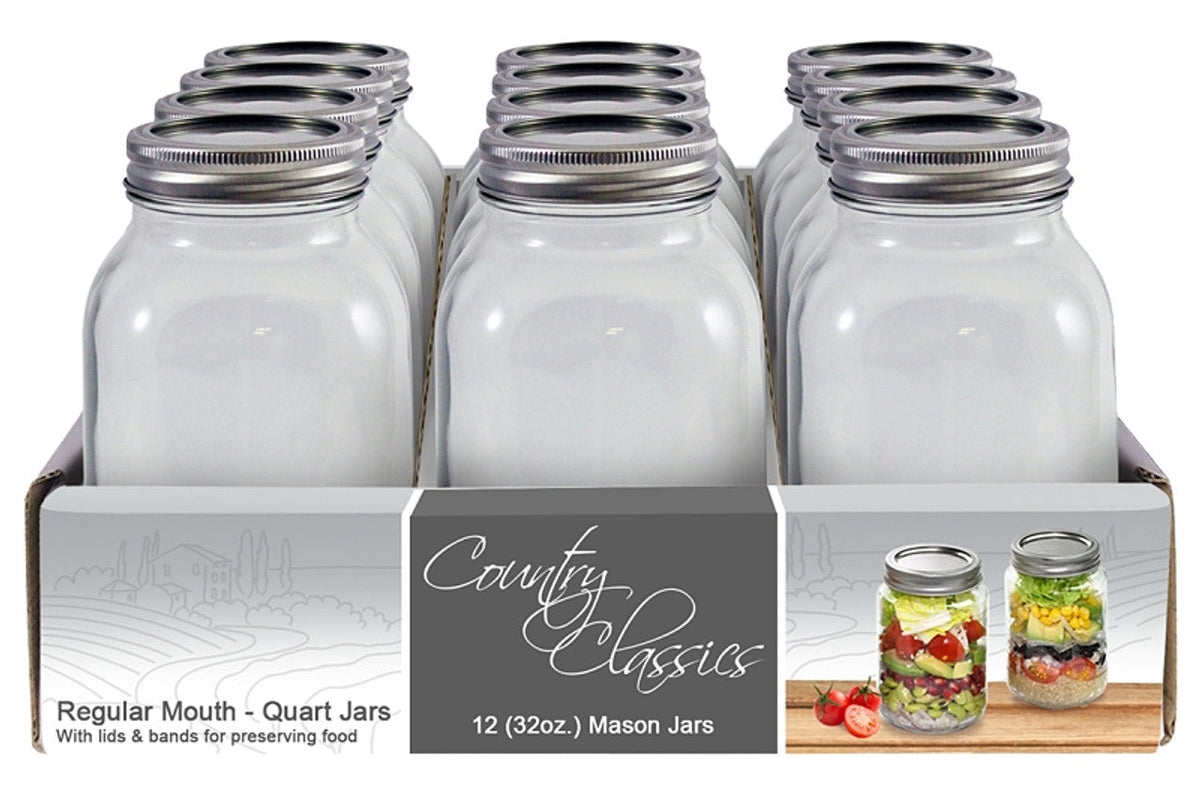 Country Classics Regular Mouth Glass Canning Jars Guntersville