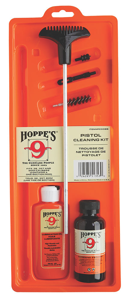 Hoppes PCO40B Pistol Cleaning Kit - Clam Pack .40 Cal,10mm