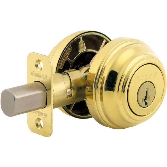 Kwikset Signature Series Polished Brass Double Cylinder Deadbolt with SmartKey