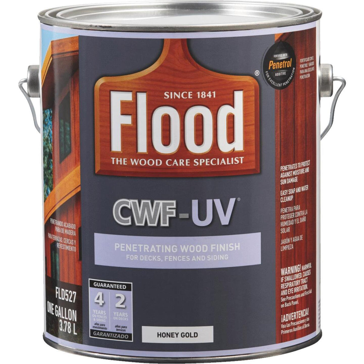 Flood CWFUV OilModified Fence Deck and Siding Wood Finish, Honey Gold