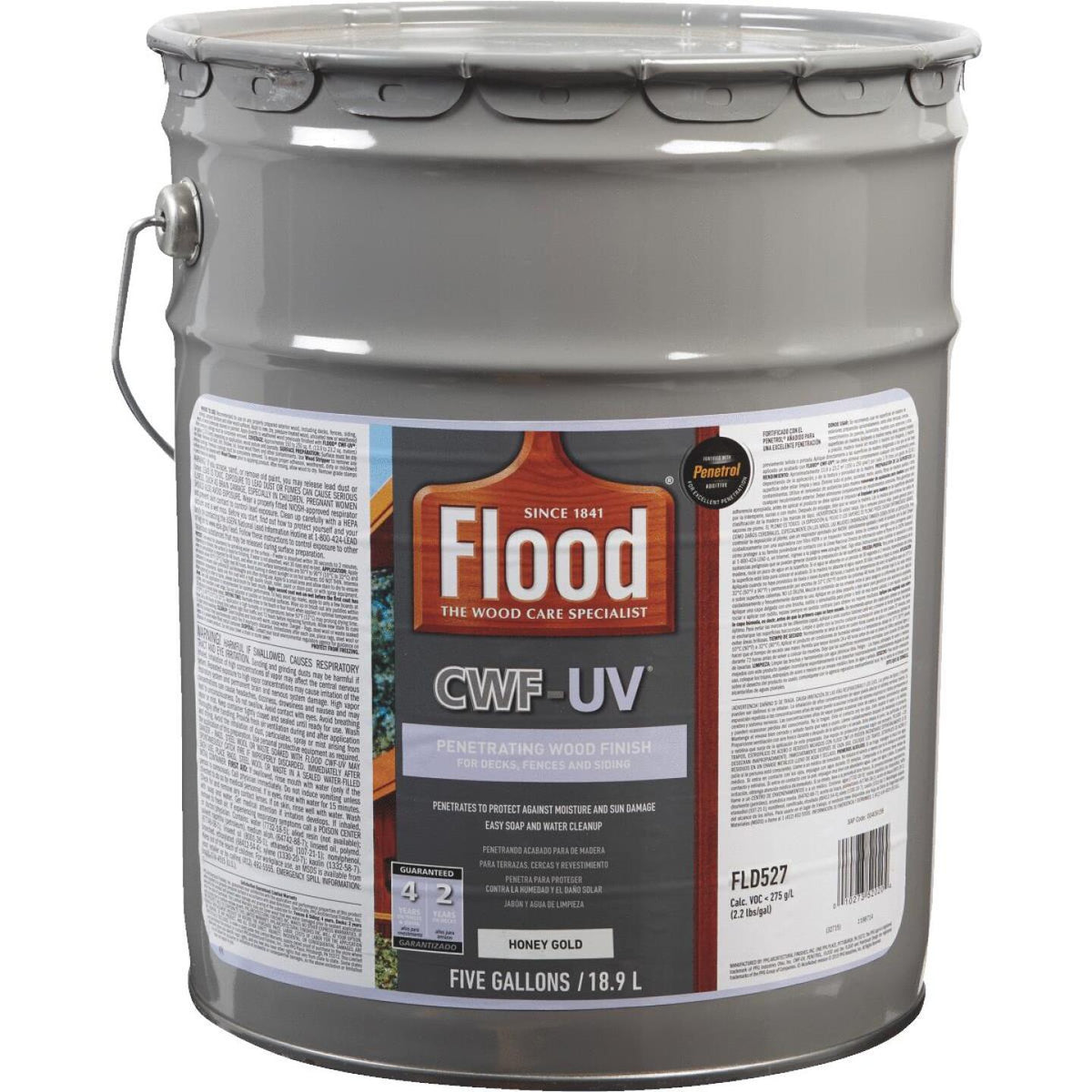 Flood CWFUV OilModified Fence Deck and Siding Wood Finish, Honey Gold