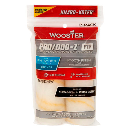 Wooster Brush 0.5 x 4.5 in. Pro & Doo-Z Paint Roller Cover Pack of 2