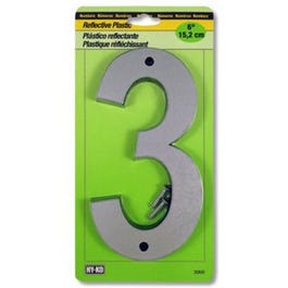 Address Number, Reflective Plastic, 6-In., 