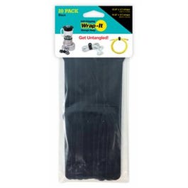 Self-Gripping Storage Cable Ties, Black, 4 & 10-In., 20-Pk.