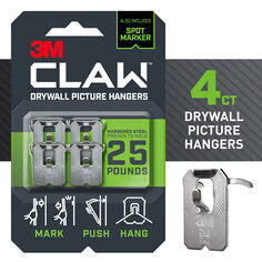 3M CLAW™ 25 lb. Drywall Picture Hanger With Spot Markers