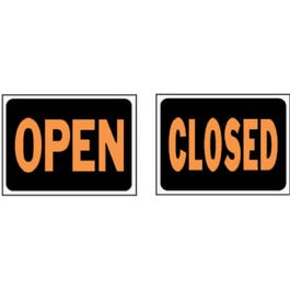 Reversible Open/Close Sign, Plastic, 9 x 12-In.