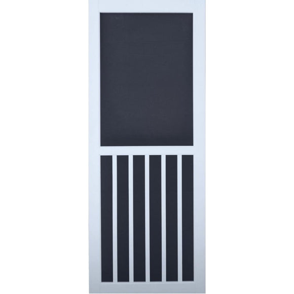 Snavely Kimberly Bay 32 In. W x 80 In. H x 1 In. Thick White Vinyl 5-Bar Screen Door