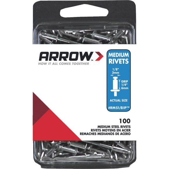 Arrow 1/8 In. x 1/4 In. Steel IP Rivet (100 Count)