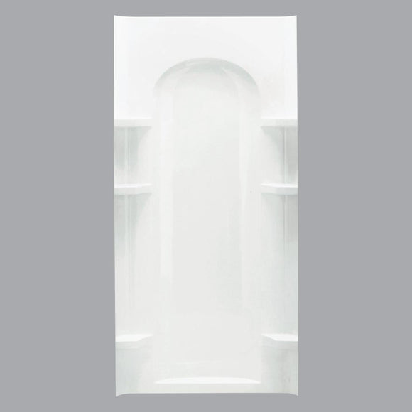 Sterling 36 In. W x 72-1/2 In. H White Vikrell Curved Shower Back Wall