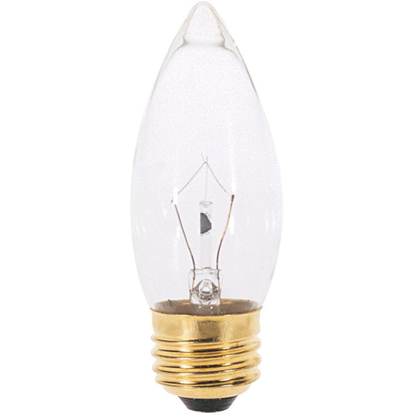 Satco 25W Clear Medium B11 Incandescent Torpedo Blunt Tip Light Bulb (2-Pack)