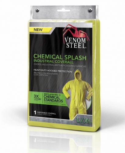 Medline Chemical Splash Industrial Coverall, Large/X-Large Yellow (Large/X-Large, Yellow)