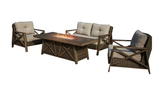 Seasonal Trends Yukon Deep Seating Fire Pit Set with 72