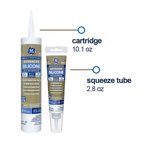 GE Sealants Advanced Silicone 2® Window & Door Sealant 10.1 Oz.