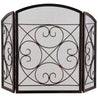 Simple Spaces 3-Panel Fireplace Screen Antique Bronze