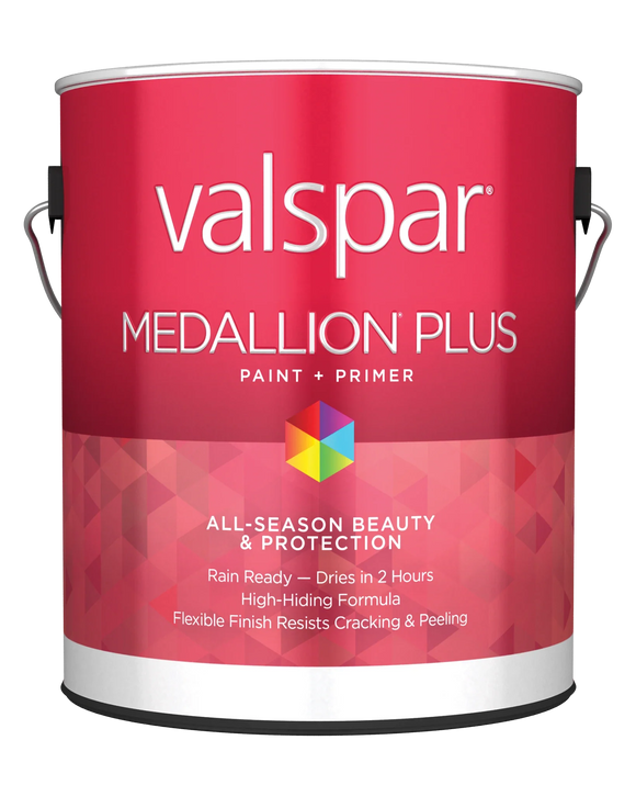 Valspar® Medallion® Plus Exterior Paint + Primer Satin 1 Gallon Clear Base (1 Gallon, Clear Base)