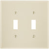 Leviton 2-Gang Smooth Plastic Mid-Way Toggle Switch Wall Plate, Ivory