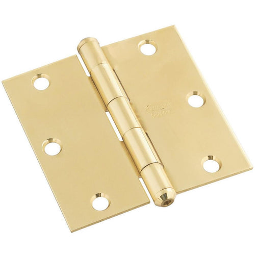 National 3-1/2 In. Square Solid Brass Door Hinge