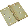 National 4 In. x 1/4 In. Radius Satin Brass Tone Door Hinge