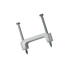 Gardner Bender 3/4 in (19 mm), Plastic Polyethylene NM Cable Staple, Zinc Plated Nail, White