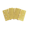 Design House Door Hinge in Satin Brass, 4-Inch, 3-Pack