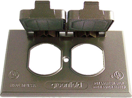 1 GANG OUTLET COVER HORZ BRONZE