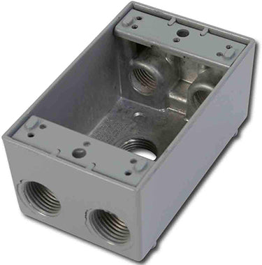 BOX 1 GANG FIVE 1/2  HOLES -GRAY