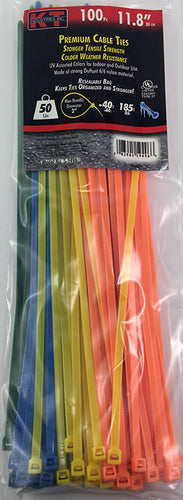K-T Industries 11.8 Assorted Color Std. Duty, 100/Pk