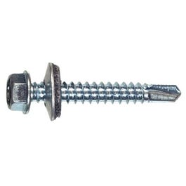 Sheet Metal Self-Drilling Screws With Washer, Hex Head, Zinc, 1/4-14 x 10.5-In., 1-Lb.