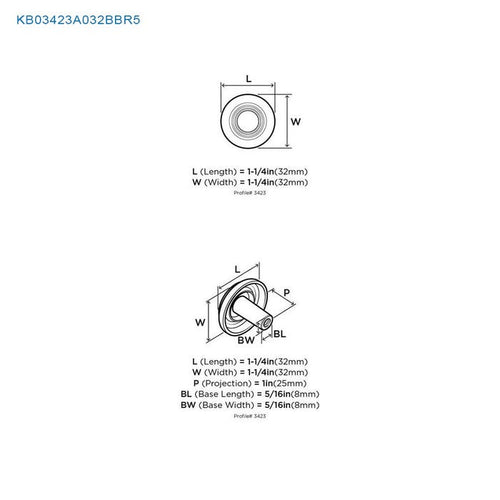 Amerock BP3423BB Allison Value Hardware Collection 1-1/4 in. (32mm) Knob