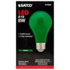 Satco S14986 8A19/GREEN/LED/E26/120V