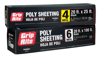 Grip Rite 20' X 100' 4 Mil Clear Medium Duty Poly Sheeting