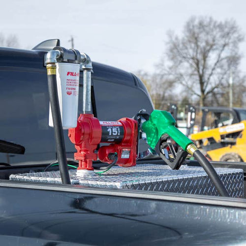 Fill Rite 12V DC 15 GPM Fuel Transfer Pump with Nozzle and Particulate Filter Kit