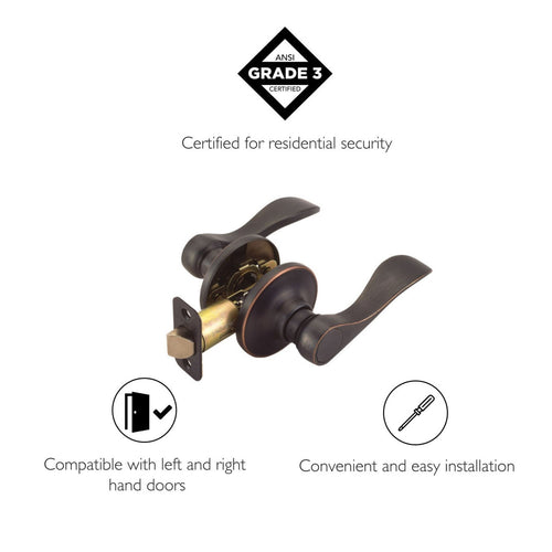 Design House Springdale 2-Way Passage Door Lever in Oil Rubbed Bronze