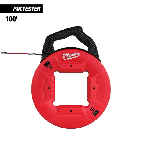 Milwaukee 100' Polyester Fish Tape w/ Flexible Metal Leader