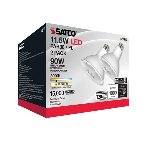 Satco Products S22219 11.5PAR38/LED/930/FL/120V/2PK