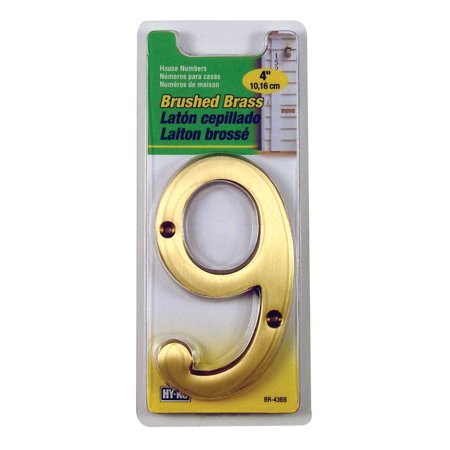 Hy-Ko 4 Brushed Brass Numbers 0-9