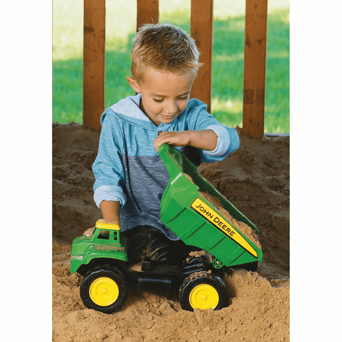 Tomy John Deere 15 Big Scoop Dump Truck with Sand Tools