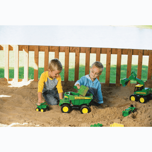 Tomy John Deere 15 Big Scoop Dump Truck with Sand Tools