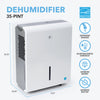 Perfect Aire 35-Pint ENERGY STAR Dehumidifier With Continuous Drainage, Ultra-Quiet Operation - Ideal for Medium-Sized Rooms & Basements