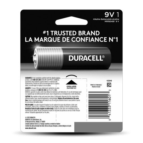 Duracell Coppertop Battery 9V