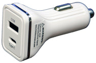 Service Tool Dual DC Charger 2.1/1amp - White