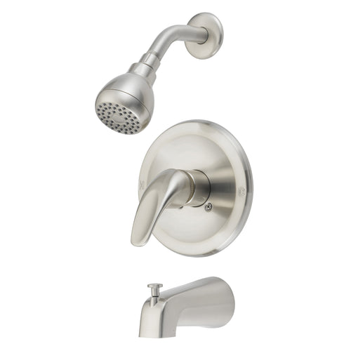Boston Harbor Tub/Shower Fixed-Mount Showerhead Single Handle Nickel