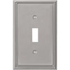 Amerelle Metro Line 1-Gang Cast Metal Toggle Switch Wall Plate, Brushed Nickel