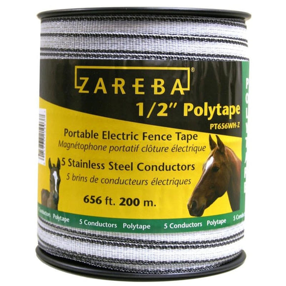 ZAREBA POLY TAPE ROLL (1/2IN/200 METER, WHITE)