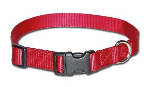 Leather Brothers  Kwik Klip Adjustable Dog Collar Small Red