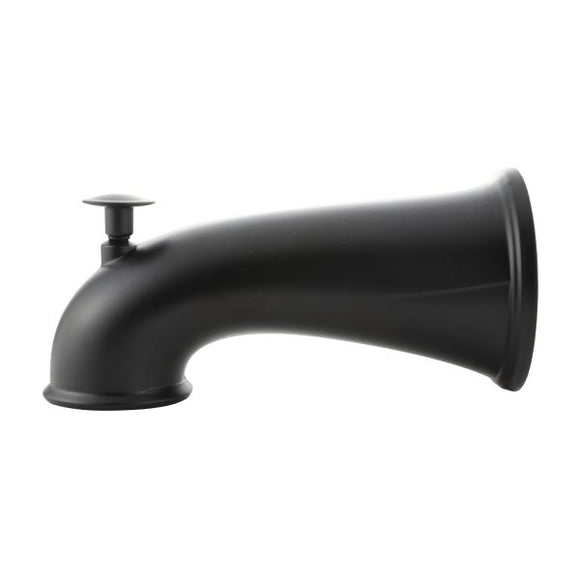 Danco 6 in. Decorative Tub Spout with Pull Up Diverter in Matte Black