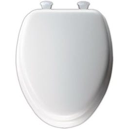 Elongated Cushioned Vinyl Soft Toilet Seat, Easy-Clean & Change(TM) Hinge, White