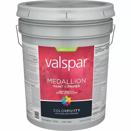 Valspar Medallion® Exterior Paint & Primer 5 Gallon Satin White (5 Gallon, Satin White)