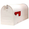 Elite Post Mailbox, White Galvanized, Large, 10.87 x 8.5 x 20.25-In.