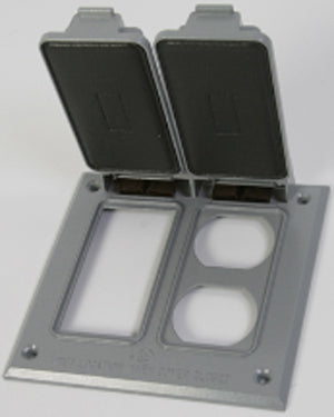 2 GANG GFCI OUTLET COVER - GRAY